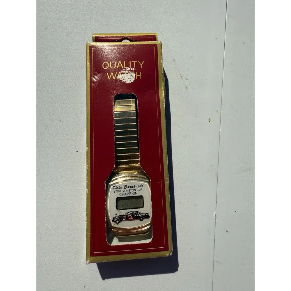 Dale Earnhardt Digital Watch Winston Cup Champion 1980 1986 1987 1990 1991‎ Vtg
